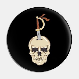 sword impaled skull Pin