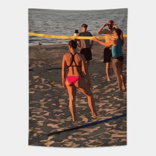 Beach volleyball players Tapestry