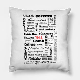 The Island of Yell, Shetland (Place Names) Pillow