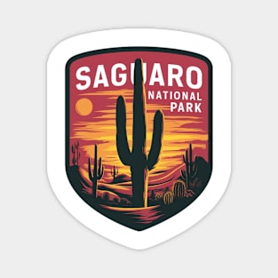 Saguaro National Park Beautiful Sunset Magnet