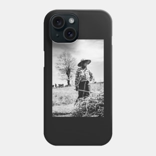 Portrait of Female Burmese Farmer at Work in Field Phone Case