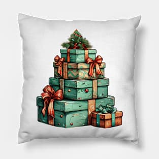 Whimsical Green Christmas Gifts Pillow