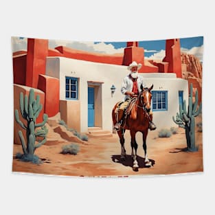 Santa Fe New Mexico United States of America Tourism Vintage Poster Tapestry