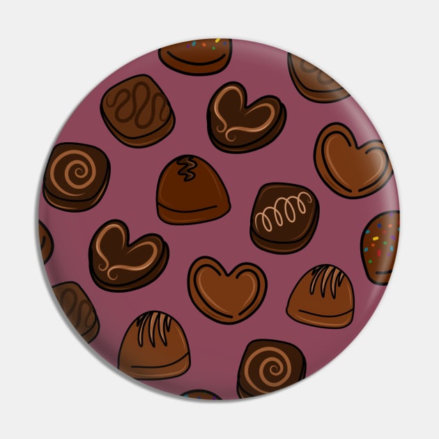 Fancy Gourmet Chocolate Truffles Cartoon Pattern, made by EndlessEmporium Pin by EndlessEmporium