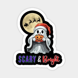 Scary and Bright | Chibi Halloween Ghost in a Santa Hat Magnet