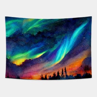 Rainbow Aurora Borealis Tapestry