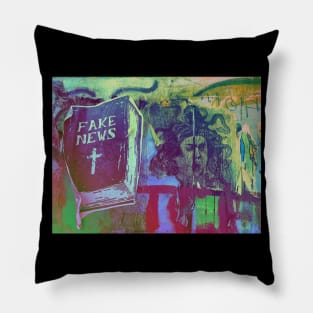 Fake News Medusa Street Art Pillow