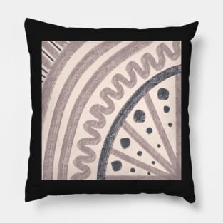 Waves and spots in warm neutral grey and dark charcoal Pillow