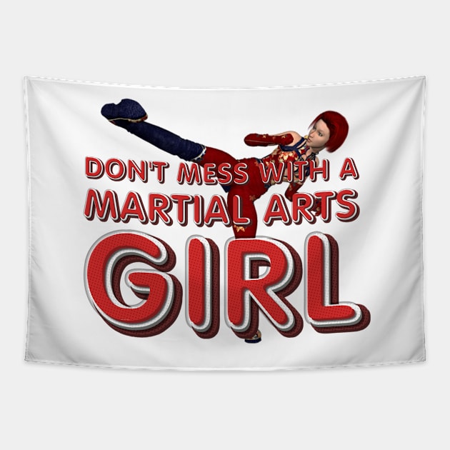 Martial Arts Girl Tapestry by teepossible