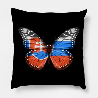 Slovakian Flag  Butterfly - Gift for Slovakian From Slovakia Pillow