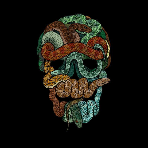 Snake Skull (Rust) by Dollars To Donuts