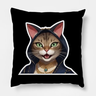 Trip-Hop Cat (a pop icon with whiskers) Pillow