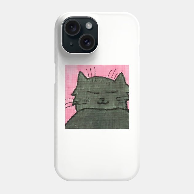 Whimsical Cat Portrait #12 Phone Case by ErinBrieArt