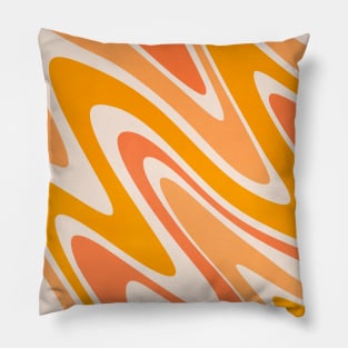 Abstract Tangerine Orange Yellow Pattern Cute Retro Pillow