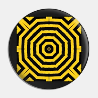 HIGHLY Visible Yellow and Black Line Kaleidoscope pattern (Seamless) 28 Pin