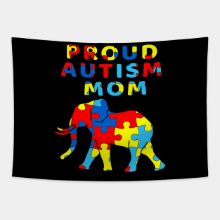 Autism Awareness Mom Elephant Kindness Ribbon Heart Tapestry