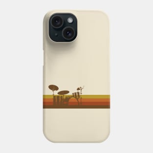 Drum Set Sunrise Silhouette - Vintage Tequila Phone Case