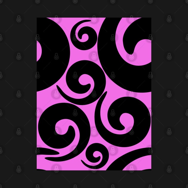 Black and pink pattern with spirals by marina63