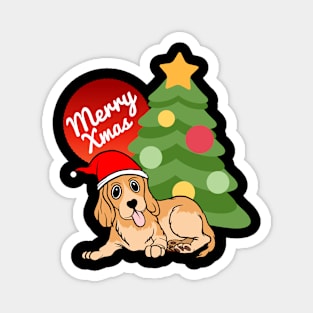 Christmas Dog Merry Xmas T-Shirt Magnet