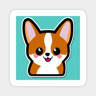 Cute Dog Puppy Art 4 (Corgi puppy) Magnet