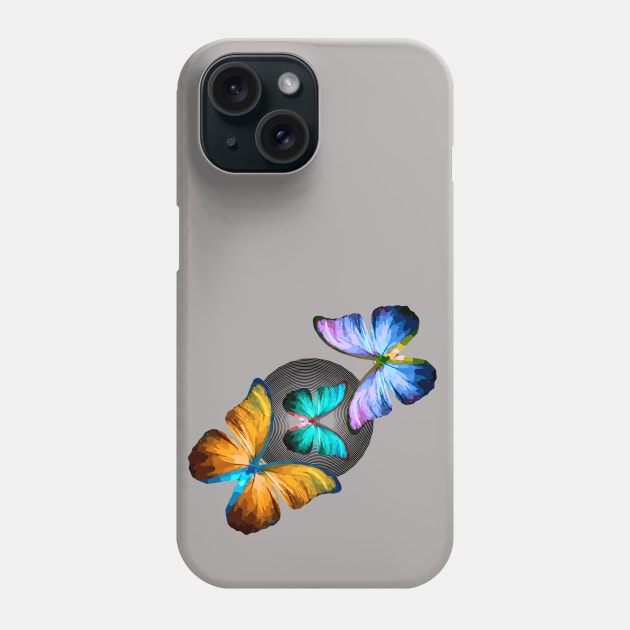 Gorgeous Sublime Morpho Butterflies Multicolored Phone Case by Nisuris Art