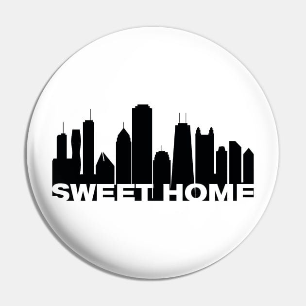 Sweet Home Chicago Skyline Pin by Charlotte Retro