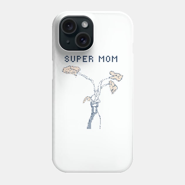 Mother's Day Super Mom - 1bit Pixelart Phone Case by pxlboy