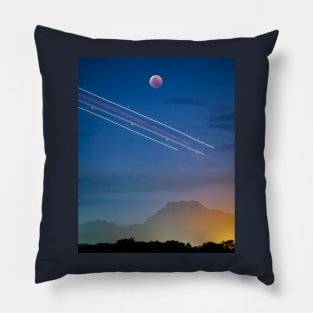 Super Blood Wolf Moon Rising Pillow