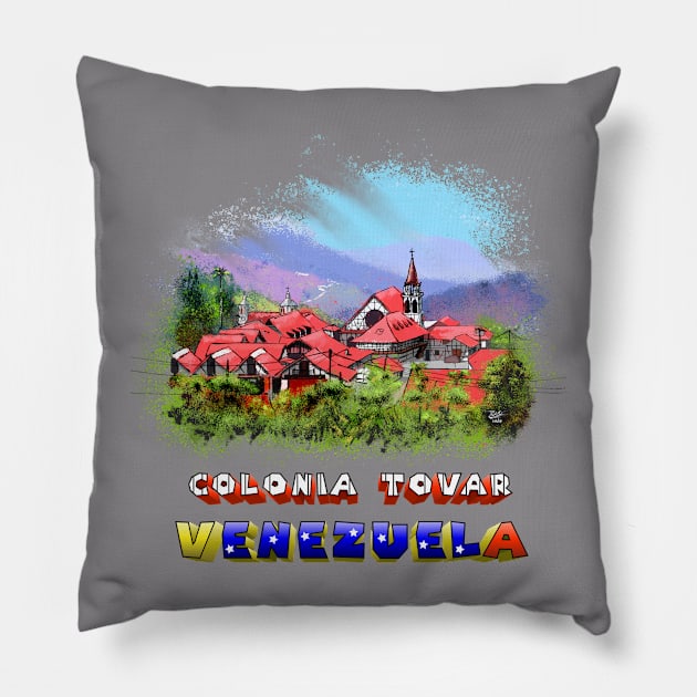 Colonia Tovar Pillow by Robertilustrado