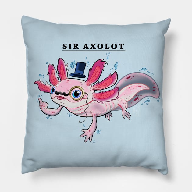 Sir Axolot Pillow by Lael Pagano