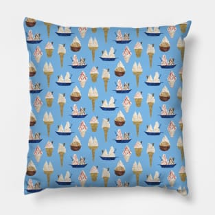 ice cream - soft serve selection flat background Pillow