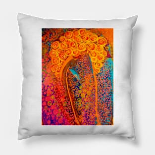 Orange Floral Roses Pillow