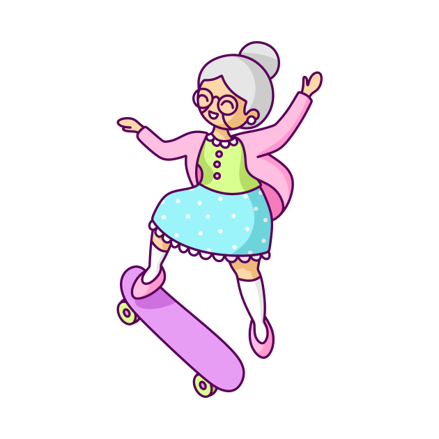 Skater Grandma by sombrasblancas