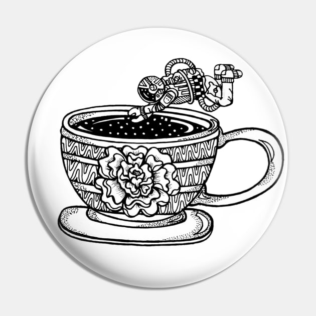 Space Tea Pin by Art by Rory 