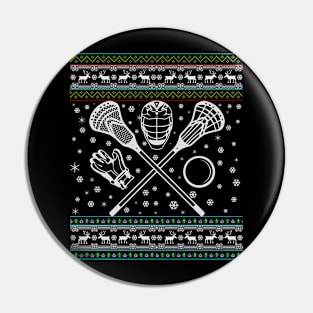 Lacrosse LAX Ugly Christmas Pin