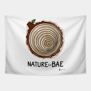 Nature is Bae - Tree Rings Watercolor Tapestry