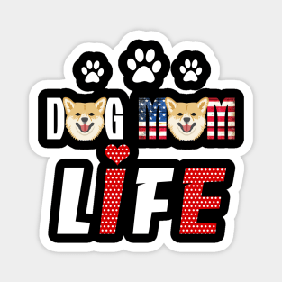 Shiba Inu Mom Life Patriotic America 4Th Of July Magnet