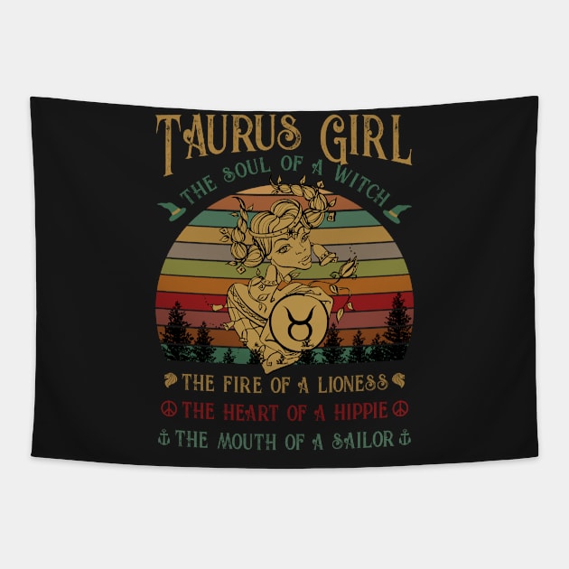 Taurus Girl The Soul Of A Witch Awesome T shirt Tapestry by TeeLovely