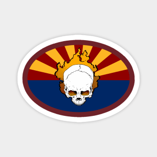 Arizona Flag Skull Magnet