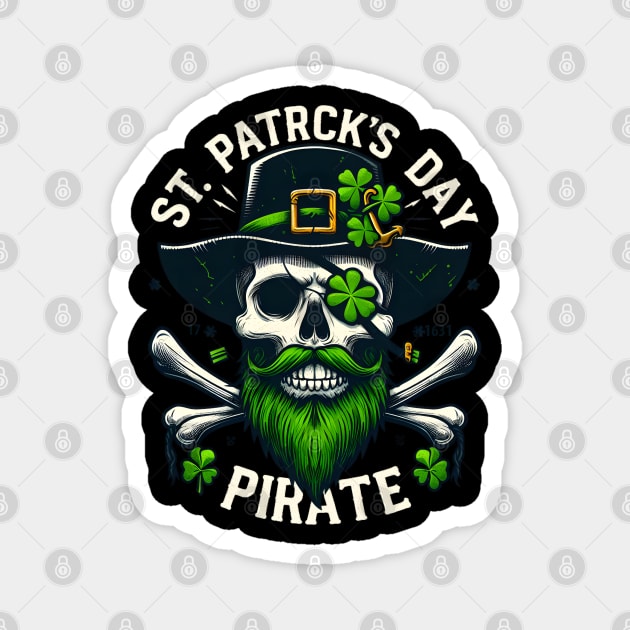 St. Patrick’s Pirate Skull Magnet by FreshIdea8