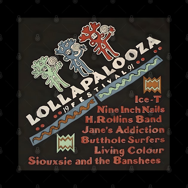 Lollapalooza 1991 Festival Alt Rock by Desert Owl Designs