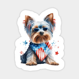 4th of July Yorkshire Terrier #3 Magnet