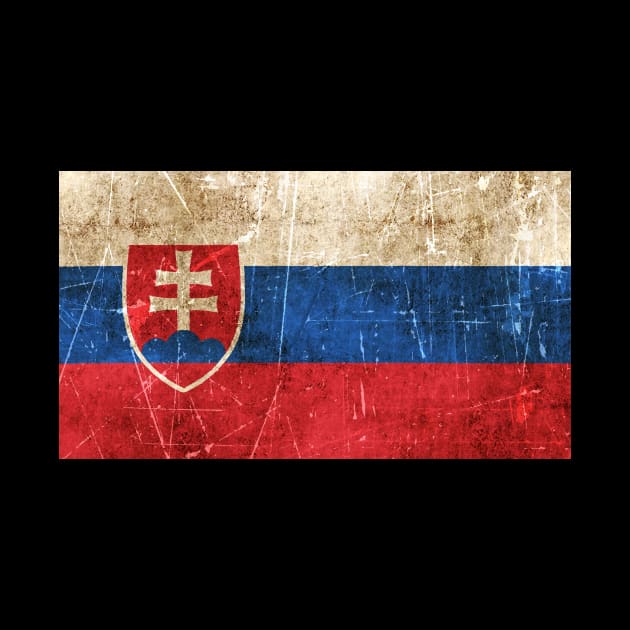 Vintage Aged and Scratched Slovakian Flag by jeffbartels