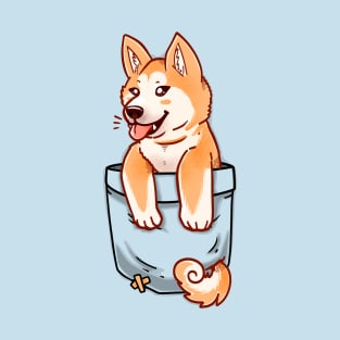 Pocket Cute Akita Puppy T-Shirt