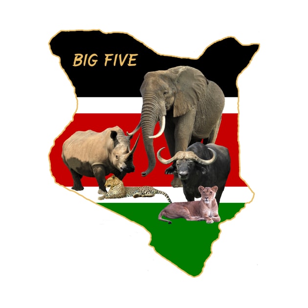 BigFive on safari in Kenya / Africa by T-SHIRTS UND MEHR