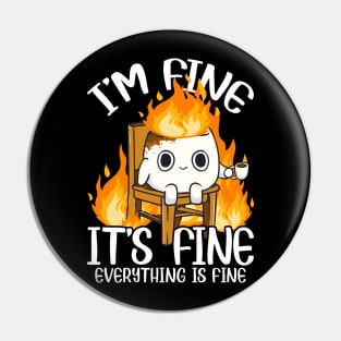 Marshmallow I'm Fine Meme Outdoor Men Kids Women Camping Pin