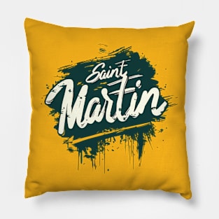 Saint Martin (with White Lettering) Pillow