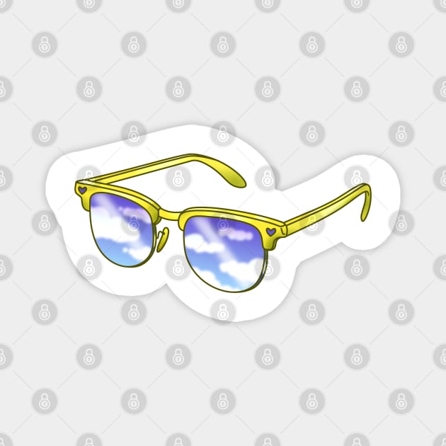 Yellow sunglasses with blue sky lenses Magnet by 2dsandy