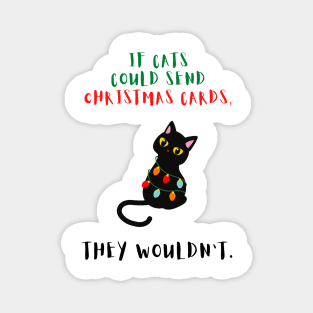 Black Cat Christmas Magnet