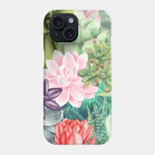 Succulent Garden - Watercolor Design Phone Case